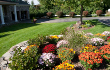 a beautiful planting bed in the back of a Lincoln home